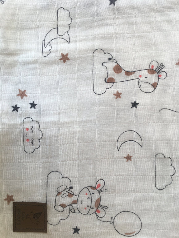 Little Sprouts Muslin Blankets - Giraffe