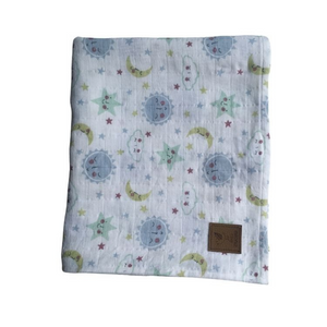 Little Sprouts Muslin Blankets - Suns and Moons