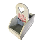 Rustic Painted Wooden Cutlery Holder