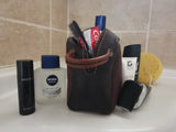 Leather men's shaving bag / Vanity bag