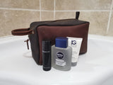 Leather men's shaving bag / Vanity bag