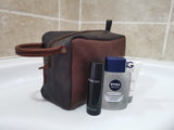 Leather men's shaving bag / Vanity bag