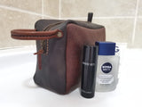 Leather men's shaving bag / Vanity bag