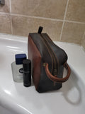 Leather men's shaving bag / Vanity bag
