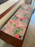 Large Pink Protea Runner - Velvet