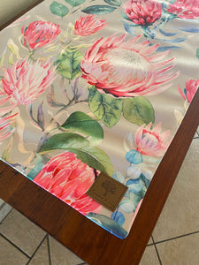 Large Pink Protea Runner - Velvet